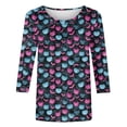 thumbnail image 6 of QATAINLAV Womens Halloween Shirts Funny Cute Graphic 3/4 Sleeve Tunic Tops Casual Round Neck Pullover Blouse Navy L, 6 of 6