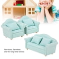 thumbnail image 5 of OTVIAP 3Pcs Doll House 1:12 Scale Furniture Miniature Living Room Plaid Sofa Set, 5 of 8