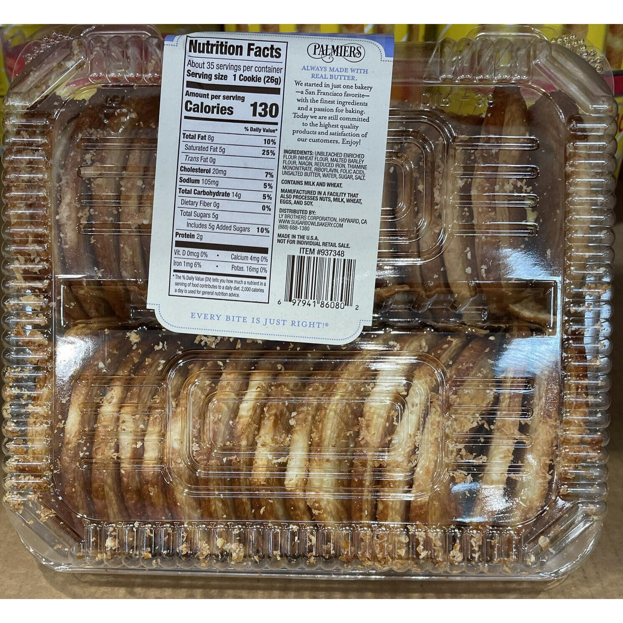 Sugar Bowl Bakery Petite Palmiers ~ French  Favorite Cookies 2 LB ~ 32oz (Pack of 1)