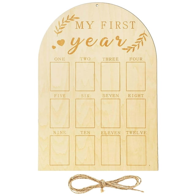 First Year Photo Display Wood Board Infant First Year Photo Frame Milestone Board