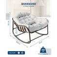 thumbnail image 4 of CazToi Outdoor Papasan Rocking Chair Oversized Wicker Lounge Chair with Cushion & Metal Frame Patio Rattan Egg Rocker, 4 of 7