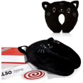 thumbnail image 2 of Almohada de viaje para el cuello, almohada en forma de U, almohada de viaje cómoda y cálida para animales, para aviones, coches y trenes (negro), 2 of 5