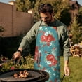 thumbnail image 3 of Women Men Adjustable Bib Apron with Pockets Pioneer Colorful Floral Cooking Kitchen Aprons, 3 of 7