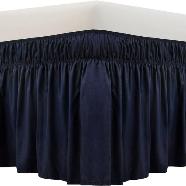 CNKOO Ruffled Grey King Size Bed Skirt Dust Ruffle for King Bed with 15” Drop Soft and Solid Microfiber Classic Style California King Silver Gray Bedskirts