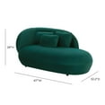 thumbnail image 2 of Galet Green Velvet Chaise, 2 of 11