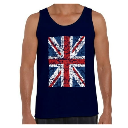 New England Patriots Computer Awkward Styles British Flag Tanks for Men Britain Lovers Tank Top for Him New England T Shirt for Boyfriend Patriotic United Kingdom Flag T Shirt for Men Birthday Gifts for Englishmen ()