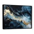 thumbnail image 3 of Designart "Mystic Harmony Gold and Blue Abstract Marble" Oversized Abstract Framed Wall Art - Modern Gold Abstract Marble Living Room Framed Canvas Art, 3 of 7