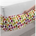 thumbnail image 2 of Funny Bed Skirt, Image of Colorful Humanized Smiling Fruit Characters in Continuous Pattern, Elastic Bedskirt Dust Ruffle Wrap Around for Bedding Decor, 4 Sizes, White and Multicolor, by Ambesonne, 2 of 2