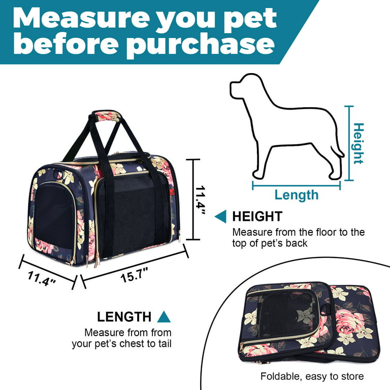 FUNNIU Cat Carrier, Soft-Sided TAS Airline Approved for Small Medium Cats,  3 Sides Expandable Portable Travel Pet Carrier with Removable Fleece Pad