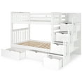thumbnail image 5 of Bedz King Tall Stairway Bunk Beds Twin over Twin with 4 Drawers in the Steps and 2 Under Bed Drawers, White, 5 of 9