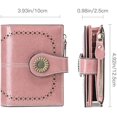 thumbnail image 2 of Cartera pequeña para mujer Tarjetero plegable de cuero Bloqueo RFID con bolsillo para monedas con cremallera, 2 of 5