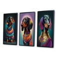 thumbnail image 3 of Designart "Dachshund in Rainbow Designer Sweater IV" Animals Dog Daschund Framed Wall Art Set Of 3 - Multicolor Dog Daschund Frame Gallery Wall Set For Home Decor, 3 of 6