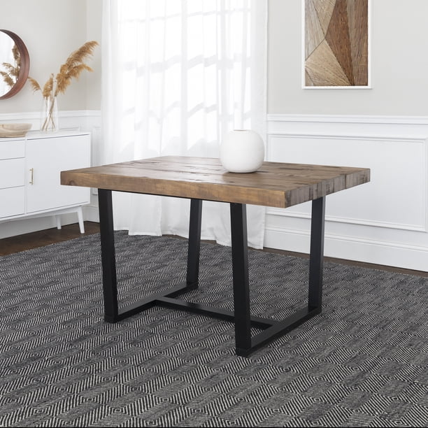 Manor Park Distressed Solid Wood Dining Table Reclaimed Barnwood