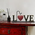 thumbnail image 4 of Christmas Wood Love Sign for Home Decor, Decorative Wooden Cutout Love Word Heart Decor, Rustic Freestanding Love Block Letter Sign Table Mantel Fireplace Decor for Valentine's Day Wedding Decorations, 4 of 8