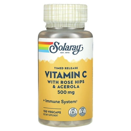 Vitamin C-500 Two Stage Timed Release 500 mg By Solaray - 100 Capsules