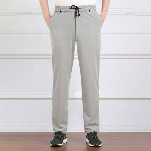 Ayfxijin Men's Summer Straight Leg Daily Thin Casual Business Pants