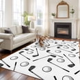 thumbnail image 3 of Golf Balls Washable Living Room Rugs 6'x9', Retro Sports Style Golf Poles Minimalist Modern Low Pile Throw Large Area Rug Non-Slip Sturdy Edge Binding Carpet for Dining Room Kitchen Office, 3 of 9