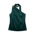 thumbnail image 2 of TaTaai Ladies' Fashion Casual Solid Color Sleeveless Sloping Collar Off Shoulder Top Women's Lightweight Soft Polyester Tank Top for Daily Party Work Vacation Spring Wear Gift, 2 of 5