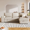 thumbnail image 2 of Miekor Furniture Upholstery Sleeper Sectional Sofa with Storage Bags and 2 cup holders on Arms W4US2AAA, 2 of 9