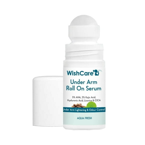 New Wish-Caree Under Arm Roll On Serum - 5% AHA + 3% Kojic Acid Liquorice Lightens Underarm Fresh Stock