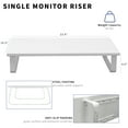 thumbnail image 4 of VIVO White Wood 24" Wide Desktop Stand Ergonomic TV Monitor Riser Desk Organizer, 4 of 9