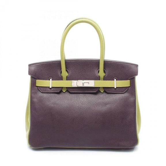 Pre-Owned Hermes Hermès Birkin 30 handbag, leather, Chevre, women's, purple, green,... (Good)