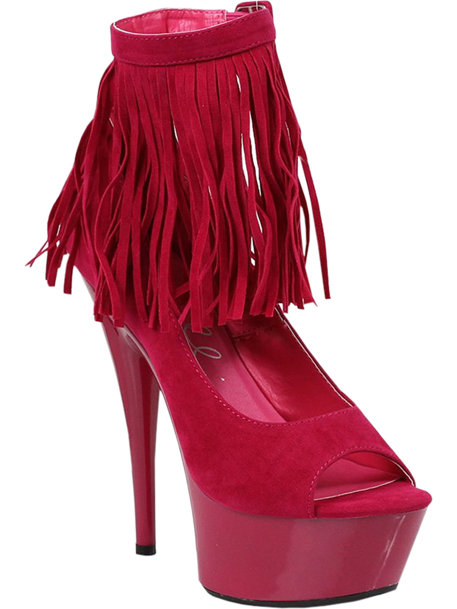hot pink peep toe pumps