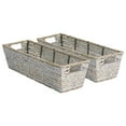 thumbnail image 1 of Design Imports CAMZ10626 Bac de Rangement Trapézoïdal en Herbe de Mer 16 x 5 x 4 Po, Argent Métallique - Ensemble de 2, 1 of 2
