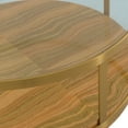 thumbnail image 2 of Armen Living Hattie Mid-Century Wood/Glass Coffee Table in Light Espresso/Gold, 2 of 3