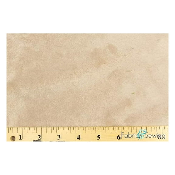 Light Taupe Beige Minky Smooth Soft Solid Plush Faux Fake Fur Fabric Polyester 14 oz 58-60"