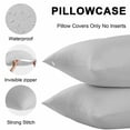thumbnail image 5 of Lumbar Pillow Covers 20x12 Inch Set of 2, Pure Light Grey Waterproof Outdoor Pillow Covers, Simple Solid Color Decorative Cushion Pillowcases for Couch, Sofa, Bed, Garden, Patio, 5 of 9