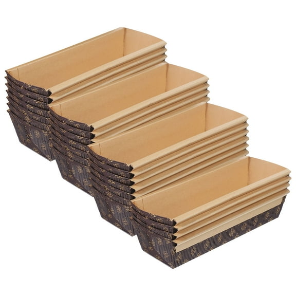EXHUMKY 25Pcs Paper Loaf Pans for Baking Nonstick Bread Mold Tray