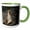 Green/White, variant on 3drose, Curious Male Gambels Quail., 11oz Two-tone Yellow Mug