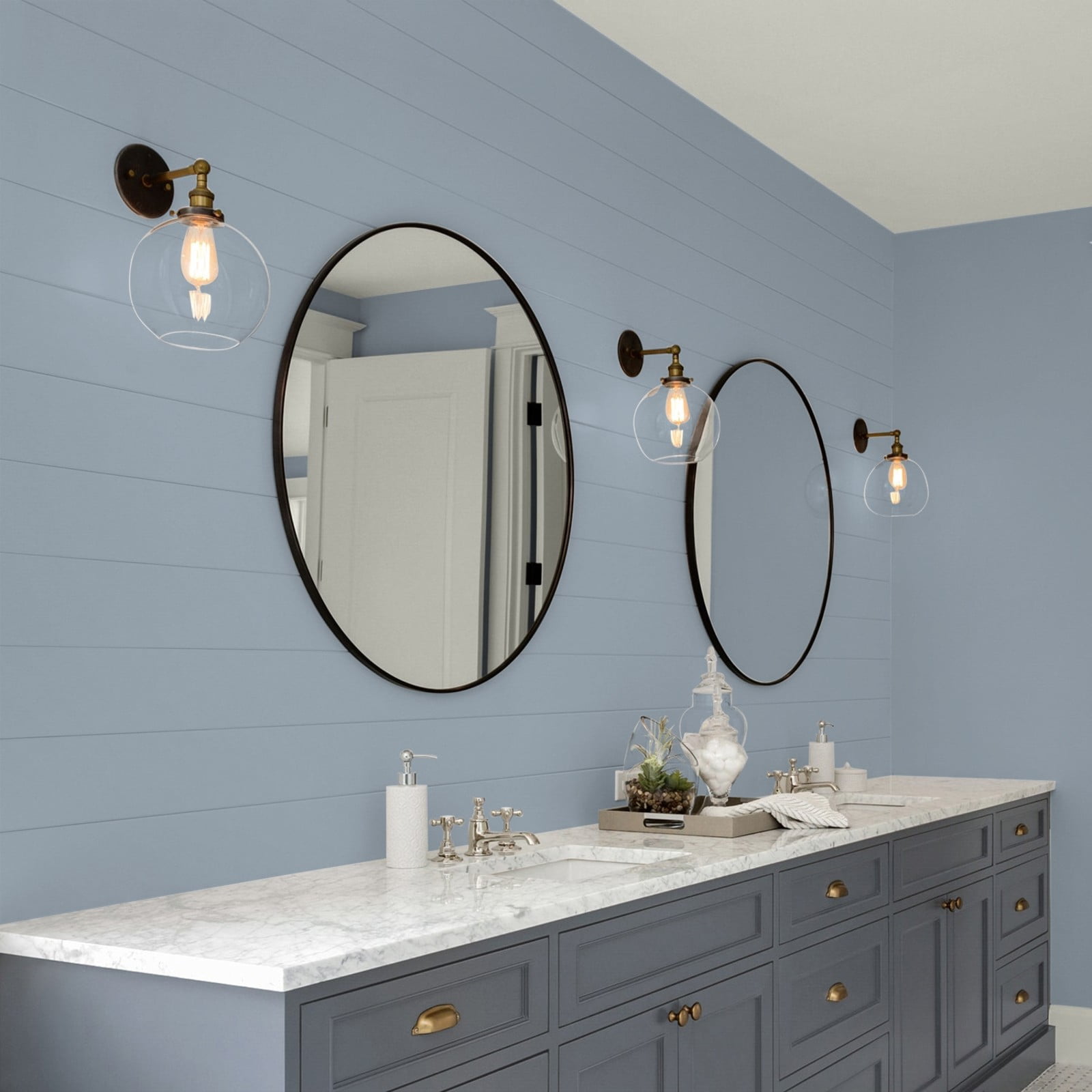 Glidden Glidden Kitchen Bath and Laundry uicksilver / Blue, Eggshell Interior Paint with Primer, 1 Gallon