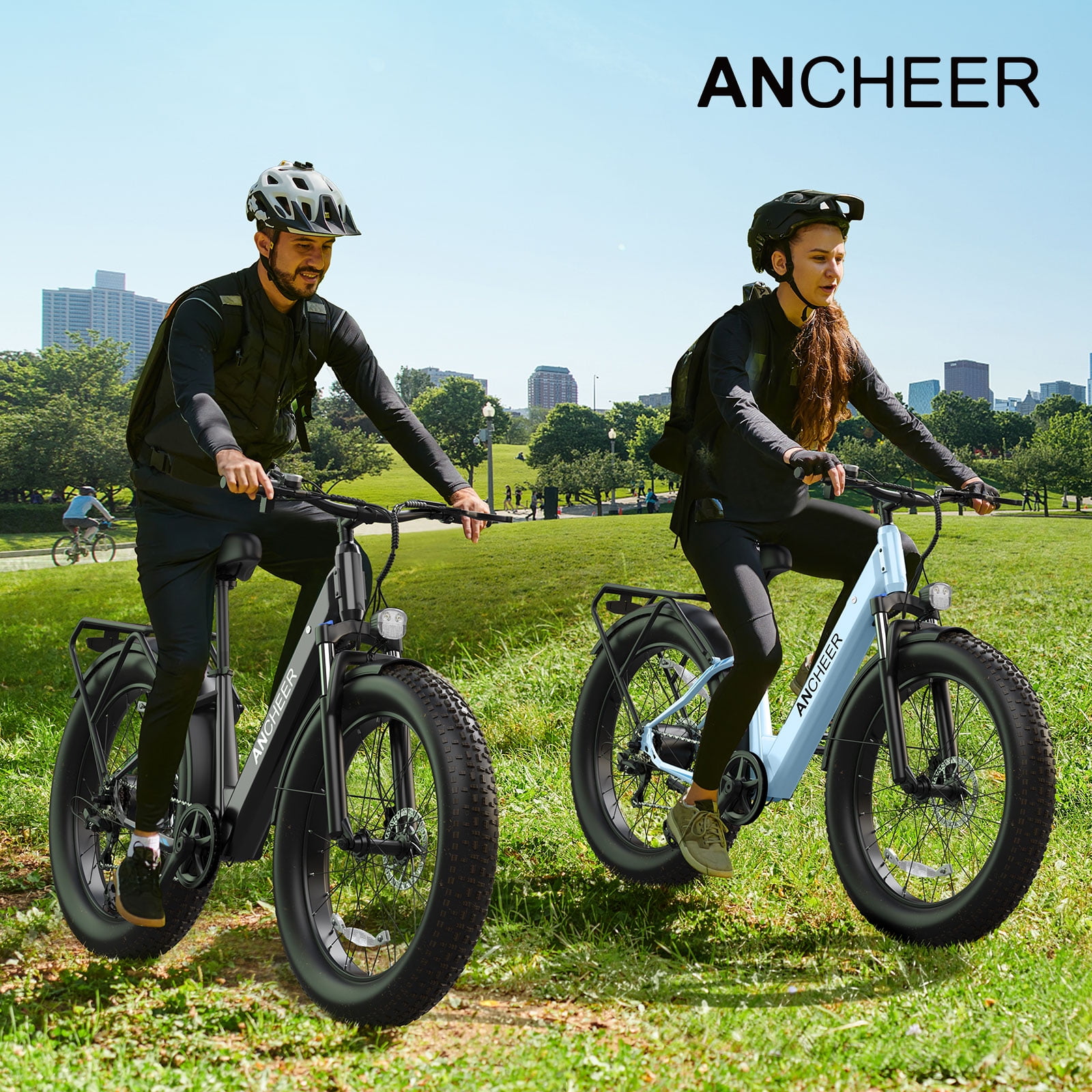 ANCHEER Electric Bike for Adults, 750W Ebike, 28MPH 60Miles Electric Mountain Bike, 26" Fat Tire Electric Bicycle with 48V 15AH Battery, Rear Rack, Lockable Suspension Fork,7 Speed, UL2849