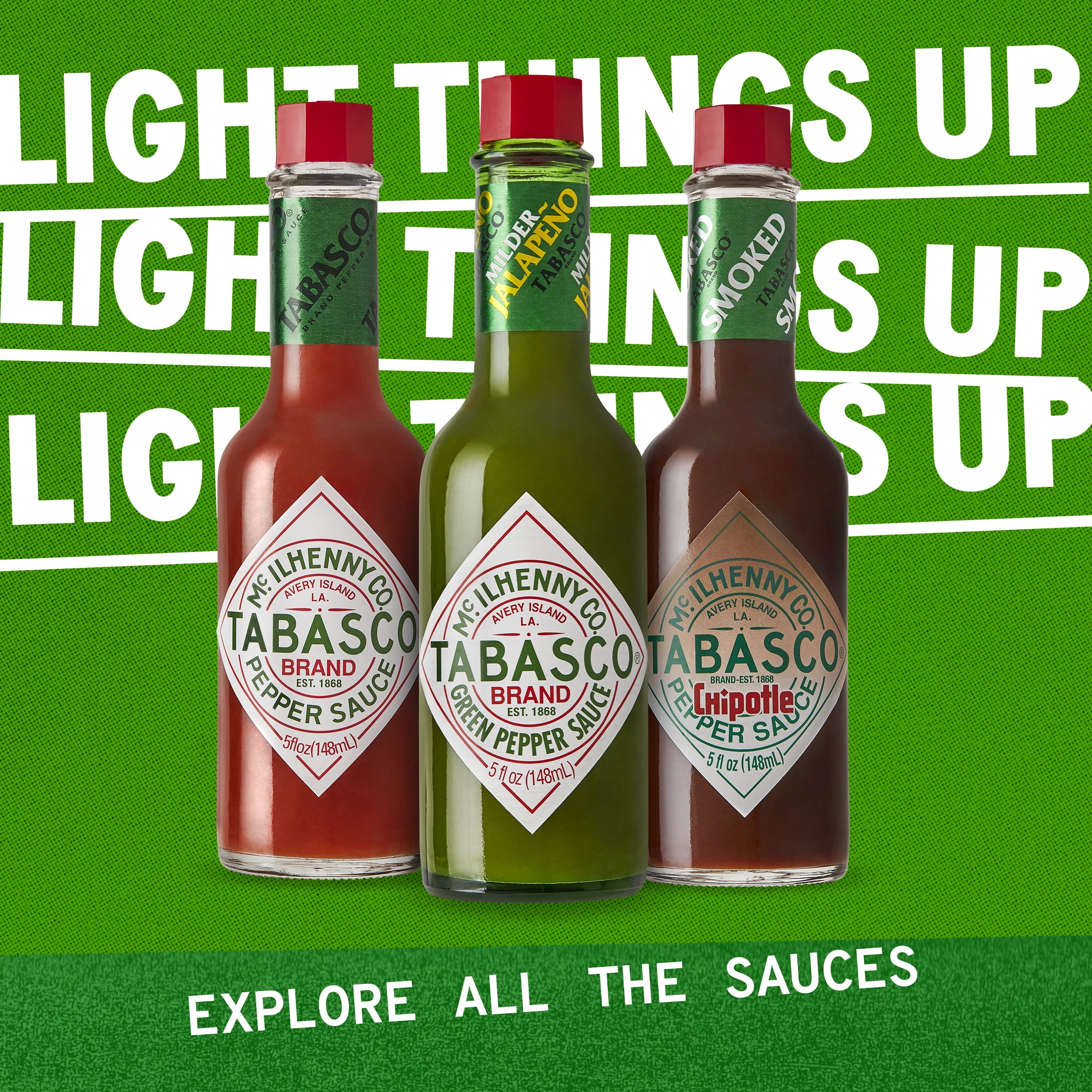 tobacco hot sauce TABASCO Green Pepper Sauce 5 oz Glass Bottle Mild Jalapeño Flavor Vegan  Kosher Halal