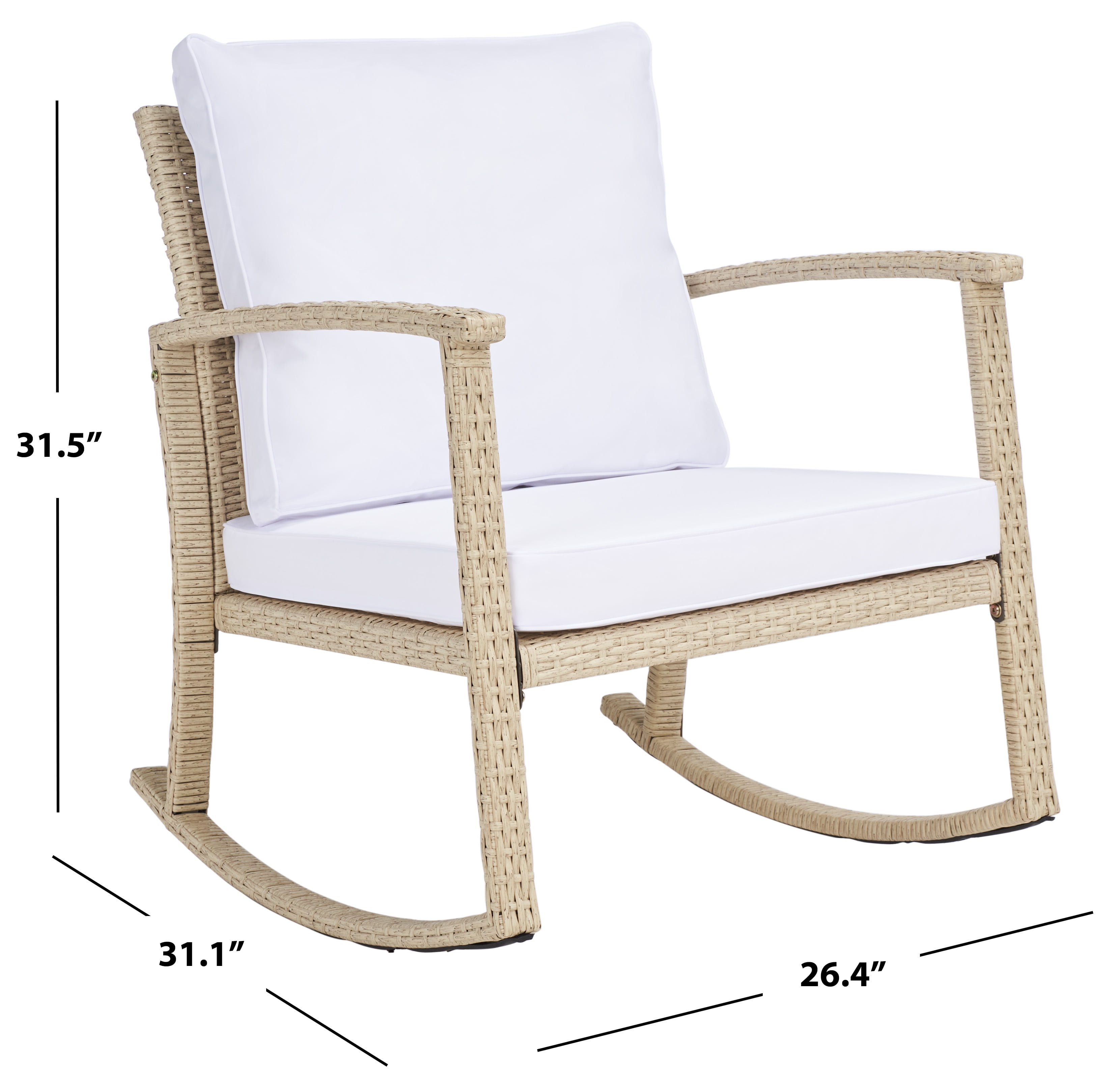 Hampton Bay White Wooden Rocking Chairs For Outside SAFAVIEH Daire