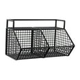 thumbnail image 2 of simhoa Adhesive Small Metal Basket Wall Mount Fruit Basket for Craft Room Garage RV 2 Grid, 2 of 8