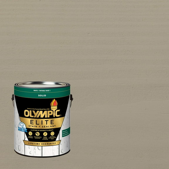 Olympic Elite 1 Gallon SC-1037 Gray Marble Solid Advanced Exterior Stain and Sealer in One