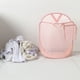 thumbnail image 4 of Cesta plegable de la ropa sucia con malla Cesta de ropa sucia | Tela de poliéster transpirable, almacenamiento colgante montado en la pared, 52,5x40x30cm | Opciones rosas, blancas, beige, 4 of 6