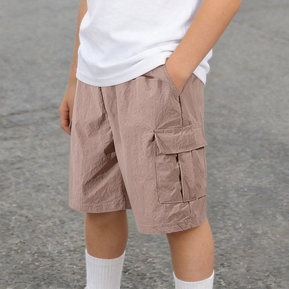 ITSAME Boys Cargo Shorts Quick-Dry Multi-Pocket Loose Fit Summer Outdoor Casual Shorts Pink Size 10