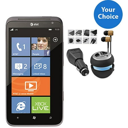 HTC Titan II X825a 16GB GSM Windows 7.5 Cell Phone, Gray (Unlocked) and Accessory Kit w/Portable Speaker
