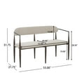 thumbnail image 3 of Christopher Knight Home Minimalist Fabric Upholstered Loveseat with Metal Frame, Dark Coffee, 3 of 9