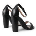 thumbnail image 4 of J. Adams Shirley High Silver Comfortable Heels for Women | Open Toe Ankle Strap Sandal Block Heel Dress Platform, 4 of 6