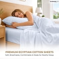 thumbnail image 7 of SGI Bedding 600 TC California King Size 4 Pc Sheet set - 100% Egyptian Cotton Sheets Sateen Weave, Breathable, 12" Deep Pocket, Hotel Luxury Soft Bed Sheets, Light Blue, 7 of 7