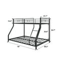 thumbnail image 6 of Bunk Beds Twin over Full Size, LEGAHOME Metal Bunk Beds for Kids, Twin Over Full Kids Bunk Bed with Full-Length Guardrail, for Adults Dorm Bedroom Guest Room, No Box Spring Needed, Black, 6 of 11