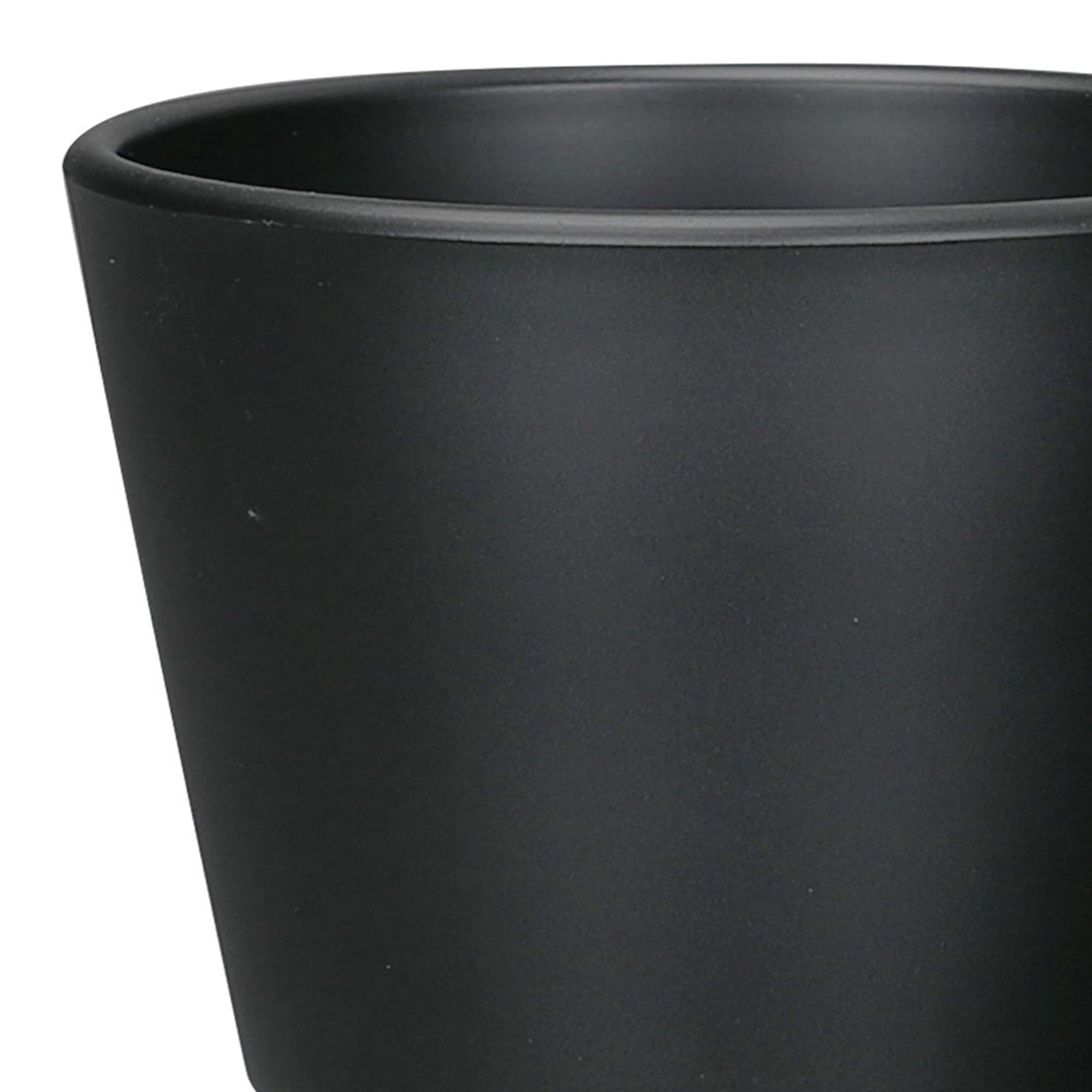 Mainstays Recycled Resin Planter with Attached Saucer, Black, 5.9in x 5.9in x 5.5in