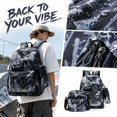 thumbnail image 2 of Back to School Nylon Backpack with Lunch Bag Pen Case, 3 Piece Set for Daily Commute Sundries Organization Campus Travel Black, 2 of 6