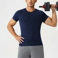 thumbnail image 4 of USNSM Compression Shirt Men Short Sleeve Cool Dry Workout Gym T-Shirt Breathable Athletic Sports Undershirts Running Tops Blue XXL, 4 of 8