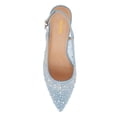 thumbnail image 3 of XYD XYD Women Pointy Toe Slingback Pumps Rhinestones Studded Mesh Low Heels Party Evening Shoes Size 7 Blue, 3 of 4